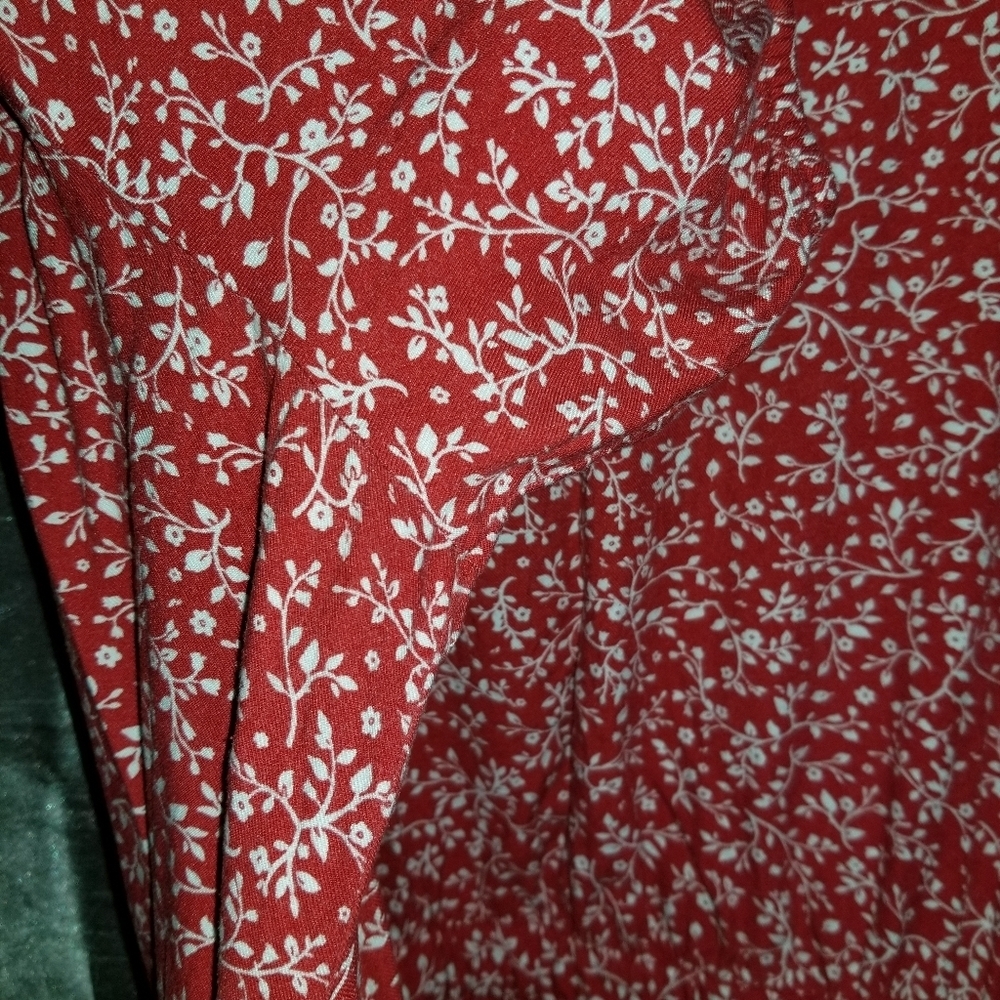 Reitmans Womens Red White Floral Design Viscose Dress Label Reads Size 2X - Picture 8 of 14